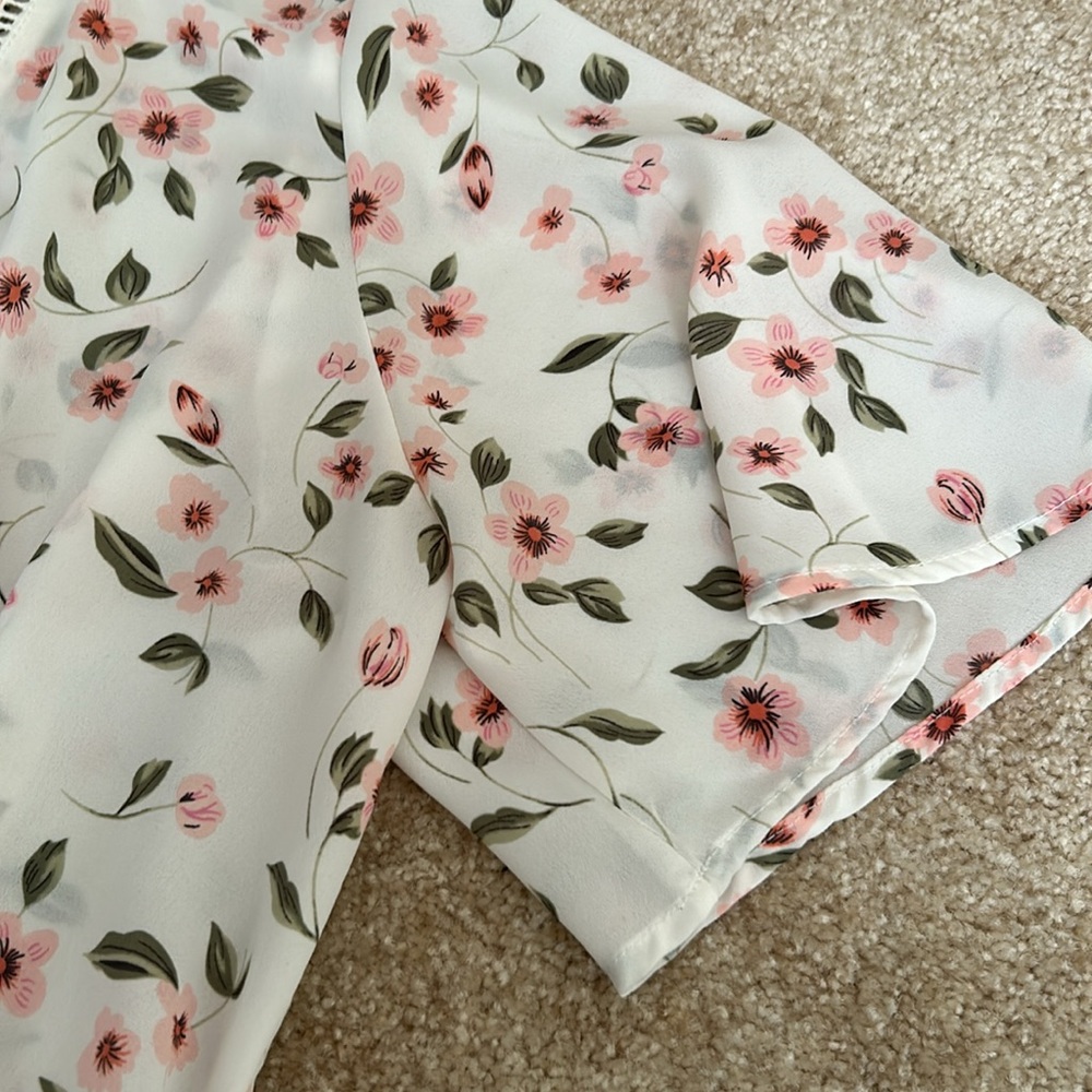 Floral Faux-Wrap Top - Picture 3 of 3